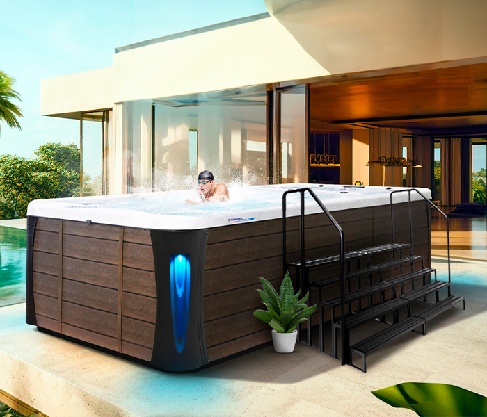Calspas hot tub being used in a family setting - Springville