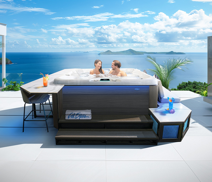 Calspas hot tub being used in a family setting - Springville